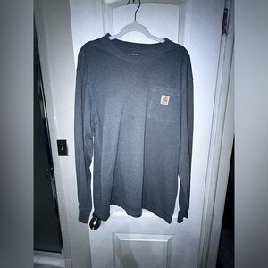 1/2 off week w ♥️ Carhartt Long Sleeve gray with spell out L